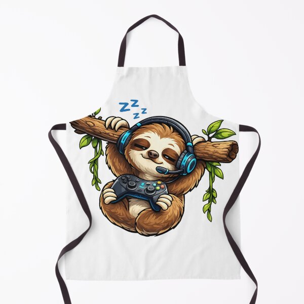 Item preview, Sleepy Sloth Gamer with Headphones and Controller Gaming Illustration designed and sold by favoprintaart.