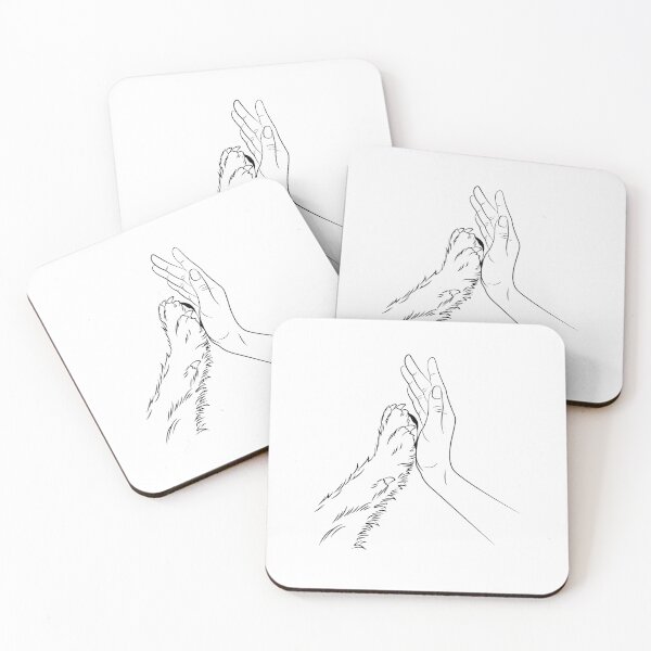 Item preview, Pet Paw and Human Hand Line Art Minimalist designed and sold by Krasnovaovaova.