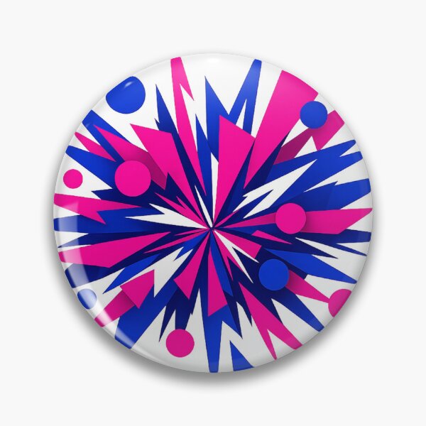 Item preview, Neon Geometric Starburst Pink Blue Abstract Y2K Graphic Design designed and sold by TM DESIGNS AND MORE.