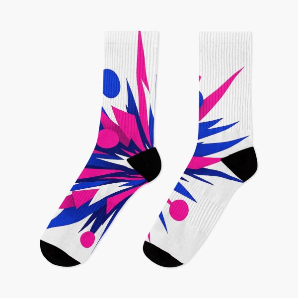 Item preview, Neon Geometric Starburst Pink Blue Abstract Y2K Graphic Design designed and sold by TM DESIGNS AND MORE.
