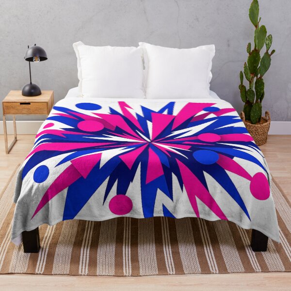 Item preview, Neon Geometric Starburst Pink Blue Abstract Y2K Graphic Design designed and sold by TM DESIGNS AND MORE.
