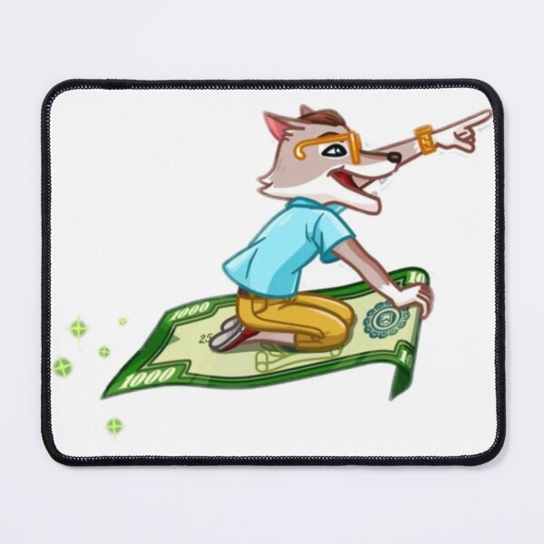 Item preview, Rich Fox Flying on Money Carpet Cartoon Illustration designed and sold by Koussgh.