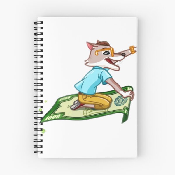 Item preview, Rich Fox Flying on Money Carpet Cartoon Illustration designed and sold by Koussgh.