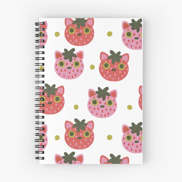 Item preview, strawberry cat repeating pattern designed and sold by KitschByKate.