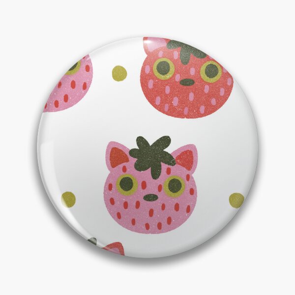 Item preview, strawberry cat repeating pattern designed and sold by KitschByKate.