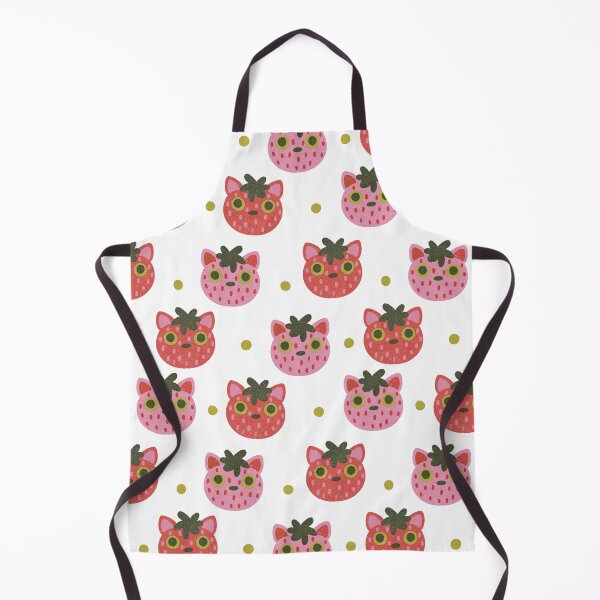 Item preview, strawberry cat repeating pattern designed and sold by KitschByKate.