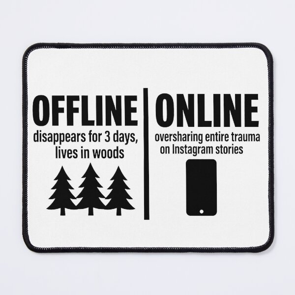 Item preview, Zillennial Offline Online - Funny Social Battery Meme designed and sold by Neurospicy Trolls.
