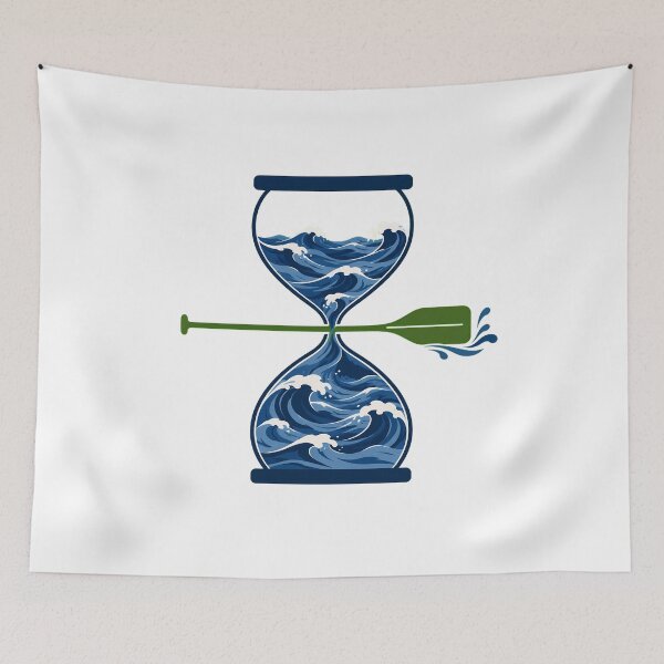 Item preview, Ocean Waves Hourglass Paddle Serene Kayaking Scene designed and sold by chattsuede.