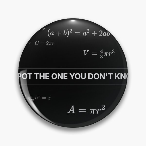 Item preview, Spot the One You Don’t Know – School Math Formula Challenge designed and sold by CalmWorldShop.