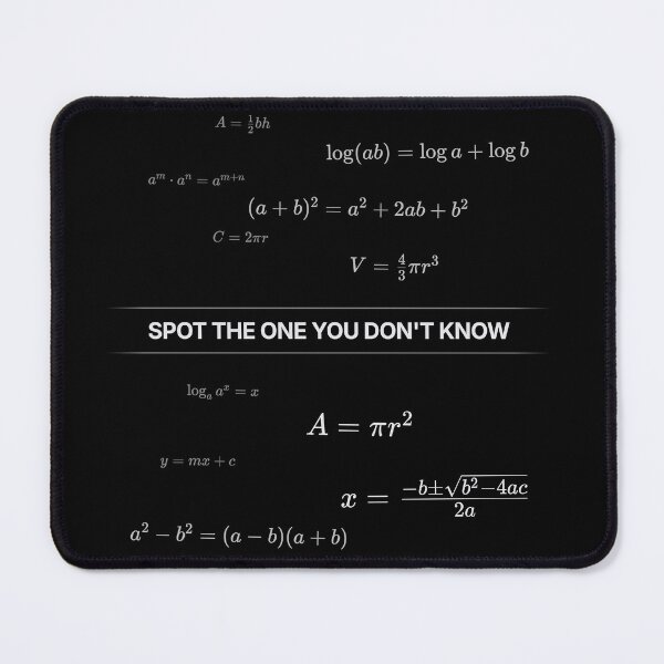 Item preview, Spot the One You Don’t Know – School Math Formula Challenge designed and sold by CalmWorldShop.