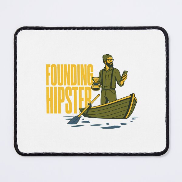 Item preview, Founding Hipster Coffee Lover Rowboat Parody designed and sold by chattsuede.