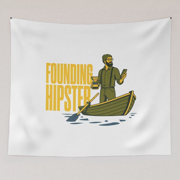 Item preview, Founding Hipster Coffee Lover Rowboat Parody designed and sold by chattsuede.