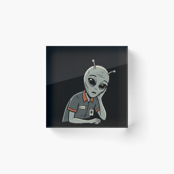 Item preview, Tired Alien Office Worker Funny Bored Employee Design designed and sold by OddySpud.apparel.