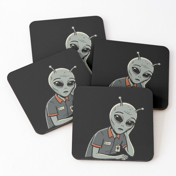 Item preview, Tired Alien Office Worker Funny Bored Employee Design designed and sold by OddySpud.apparel.