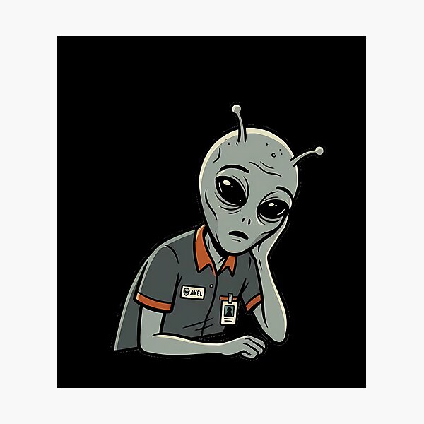 Item preview, Tired Alien Office Worker Funny Bored Employee Design designed and sold by OddySpud.apparel.