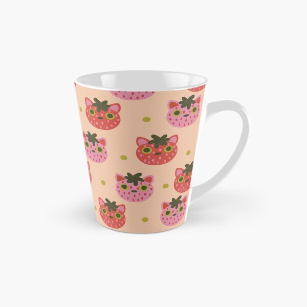Item preview, strawberry cat repeating pattern designed and sold by KitschByKate.