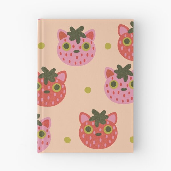 Item preview, strawberry cat repeating pattern designed and sold by KitschByKate.