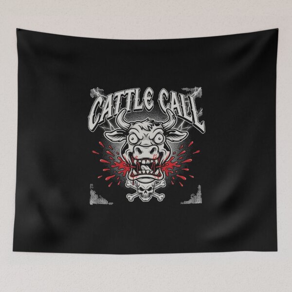 Item preview, Cattle Call Screaming Bull Blood Splatter Metal Graphic designed and sold by Enea Kelo.