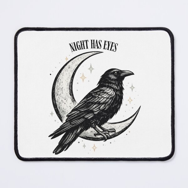 Item preview, Night Has Eyes Raven Crescent Moon Witchy designed and sold by NESTORY-Studio.