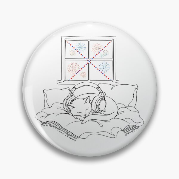 Item preview, Kitty Noise Cancelling Fireworks Cozy Sleeping Feline designed and sold by chattsuede.