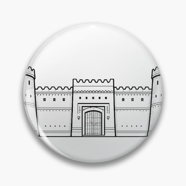Item preview, Masmak Fortress | Riyadh Saudi Arabia | Black and White Vector designed and sold by DesertInkArt.