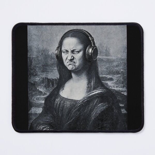 Item preview, Funny Mona Lisa Bass Face Headphones EDM Music Producer Parody designed and sold by Rahamkshop.