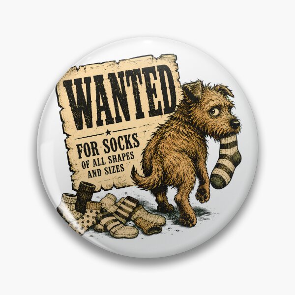 Item preview, Wanted Sock Thief Western Rustic Canine Humor designed and sold by chattsuede.