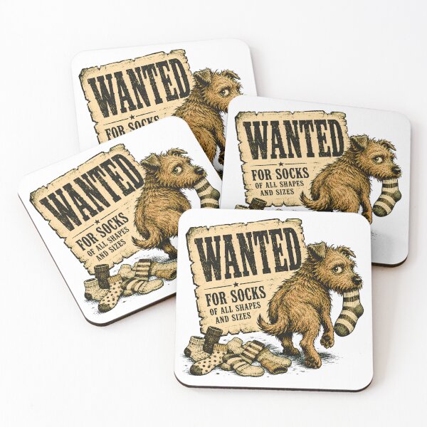 Item preview, Wanted Sock Thief Western Rustic Canine Humor designed and sold by chattsuede.