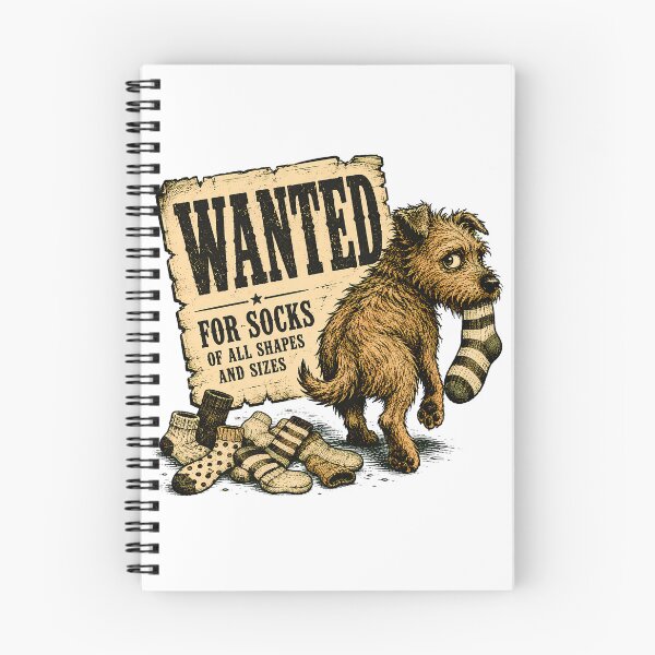 Item preview, Wanted Sock Thief Western Rustic Canine Humor designed and sold by chattsuede.