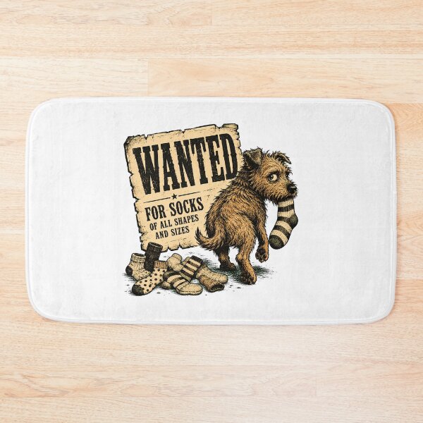 Item preview, Wanted Sock Thief Western Rustic Canine Humor designed and sold by chattsuede.
