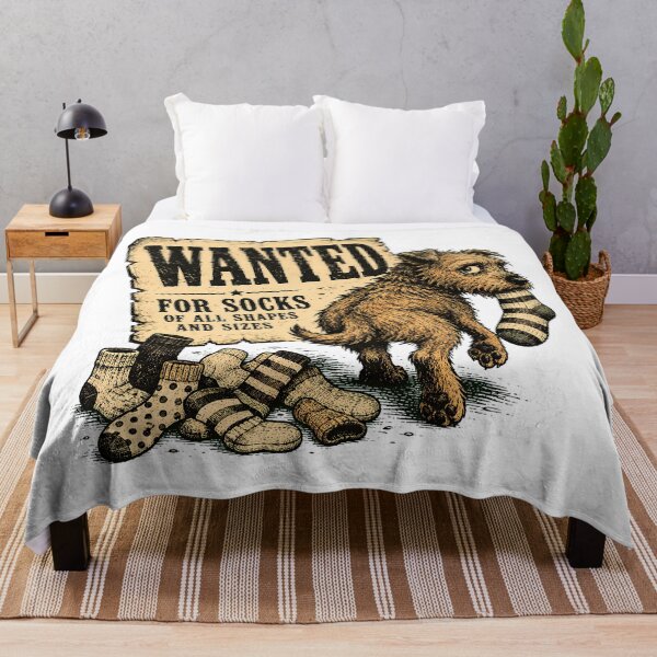 Item preview, Wanted Sock Thief Western Rustic Canine Humor designed and sold by chattsuede.