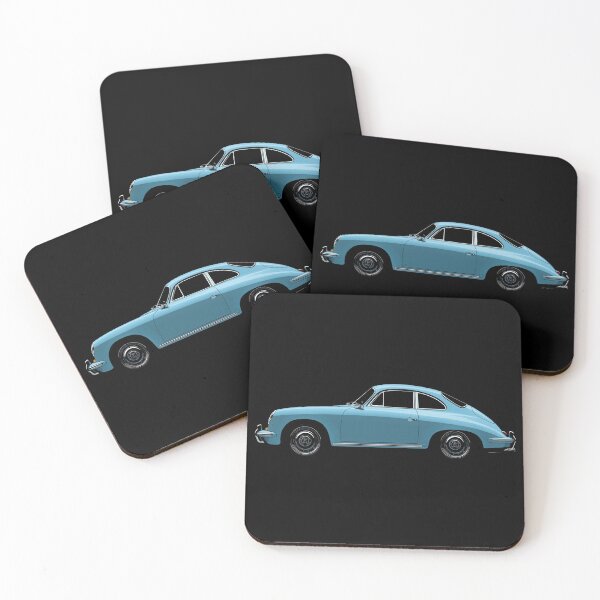 Item preview, Blue Porsche 356 side illustration designed and sold by blackdogshop.