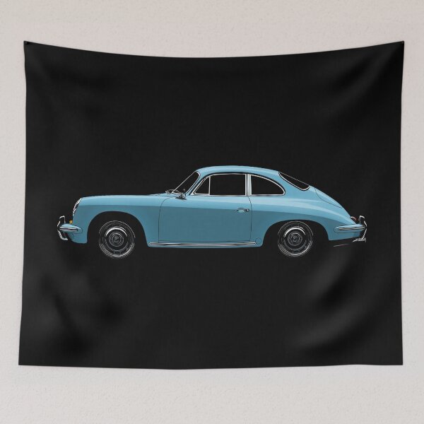 Item preview, Blue Porsche 356 side illustration designed and sold by blackdogshop.