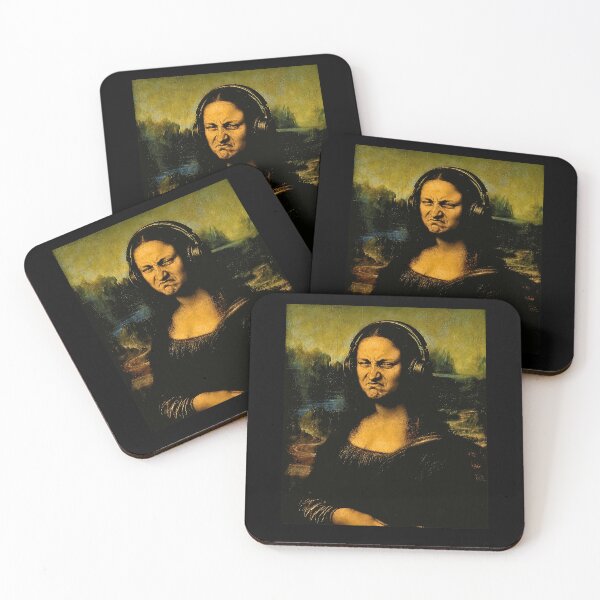 Item preview, Funny Mona Lisa Bass Face Headphones EDM Music Producer Parody designed and sold by Rahamkshop.
