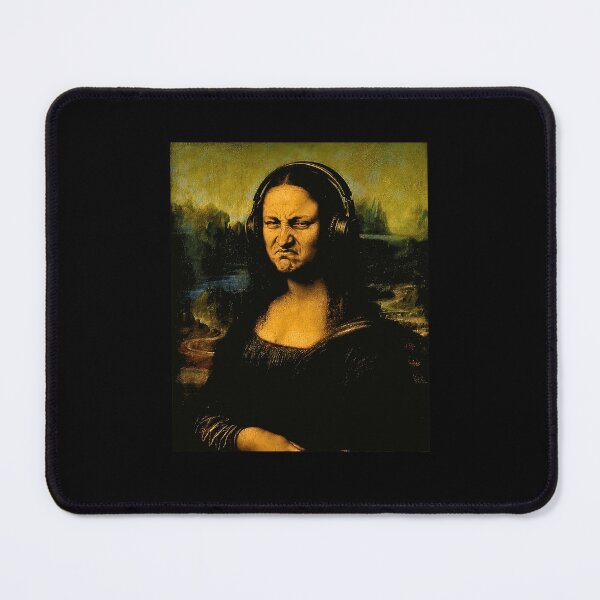 Item preview, Funny Mona Lisa Bass Face Headphones EDM Music Producer Parody designed and sold by Rahamkshop.