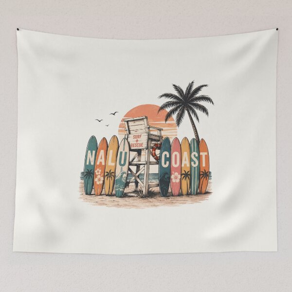 Item preview, Nalu Coast Lifeguard Tower | Retro Surf Beach Design | Tropical Surf Art designed and sold by Nalu Coast.