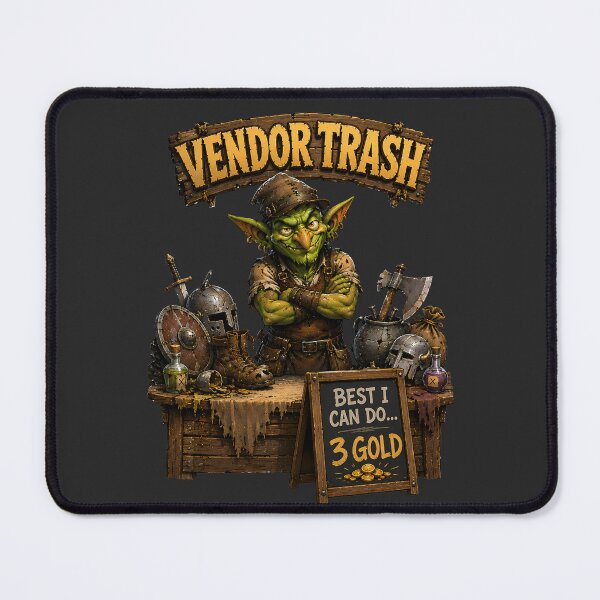Item preview, Vendor Trash Funny Goblin Merchant RPG Gamer Design designed and sold by PXEpic.