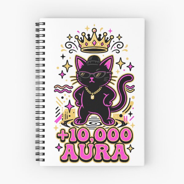 Item preview, +10,000 Aura Cool Black Cat Crown Sunglasses | Y2K Meme Artwork designed and sold by KreonaTime.