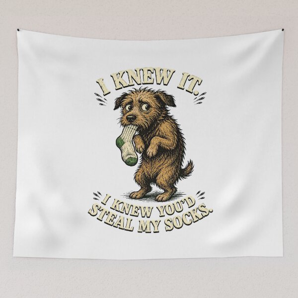 Item preview, Scruffy Terrier Sock Stealer Hand Drawn Guilty Pet designed and sold by chattsuede.