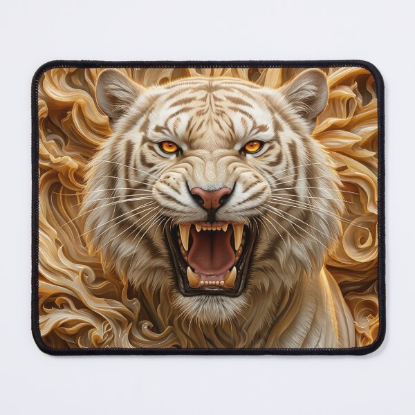Item preview, Golden Tiger Roaring in Swirling Fur Patterns designed and sold by XDesignStudio.