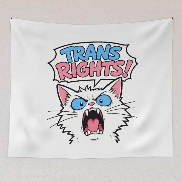 Item preview, Angry Kitty Trans Rights Bold Activist Feline designed and sold by chattsuede.