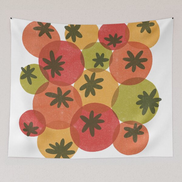 Item preview, tomato lino print art designed and sold by KitschByKate.