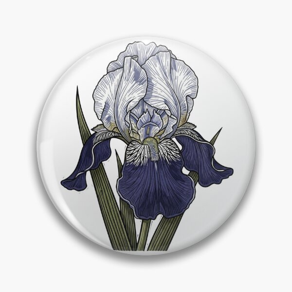 Item preview, Vintage Blue Iris - Moody Botanical Engraving designed and sold by Dzblack.