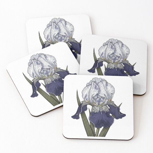 Item preview, Vintage Blue Iris - Moody Botanical Engraving designed and sold by Dzblack.