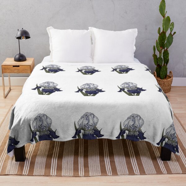 Item preview, Vintage Blue Iris - Moody Botanical Engraving designed and sold by Dzblack.
