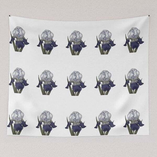 Item preview, Vintage Blue Iris - Moody Botanical Engraving designed and sold by Dzblack.