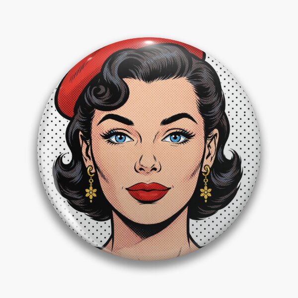Item preview, Vintage Pop Art French Girl Red Beret Blue Eyes Bonjour designed and sold by MAISON SYLVIE.