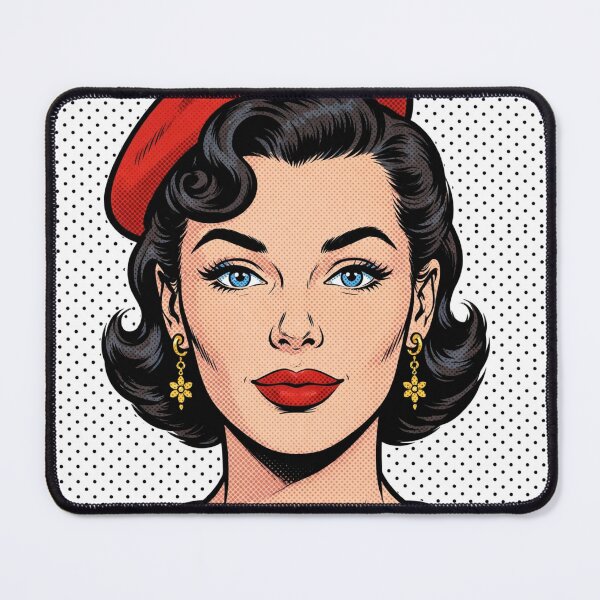 Item preview, Vintage Pop Art French Girl Red Beret Blue Eyes Bonjour designed and sold by MAISON SYLVIE.