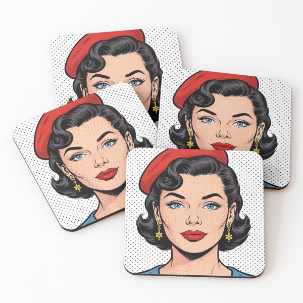 Item preview, Vintage Pop Art French Girl Red Beret Blue Eyes Bonjour designed and sold by MAISON SYLVIE.