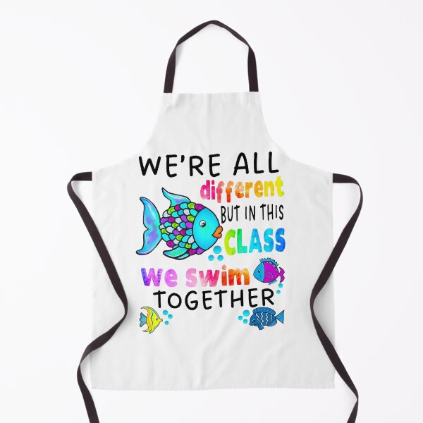 Item preview, We're All Different But in This Class We Swim Together Elementary Teacher Black Text designed and sold by MathWare MathClips.